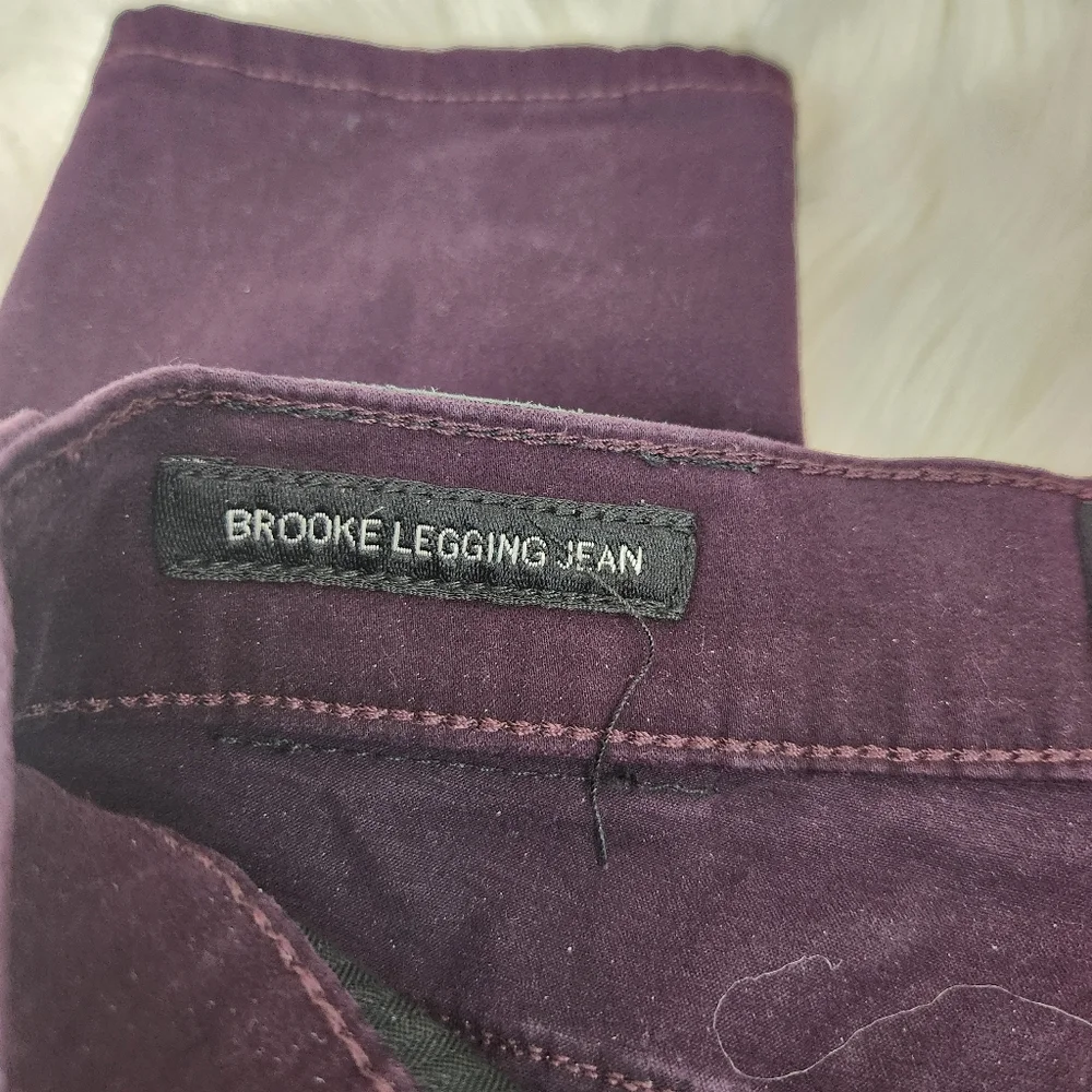 Lucky Brand Brooke Velvet Legging Jean Plum Color - Picture 6 of 9